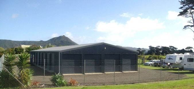 Overview of our storage facility with indoor and outdoor storage